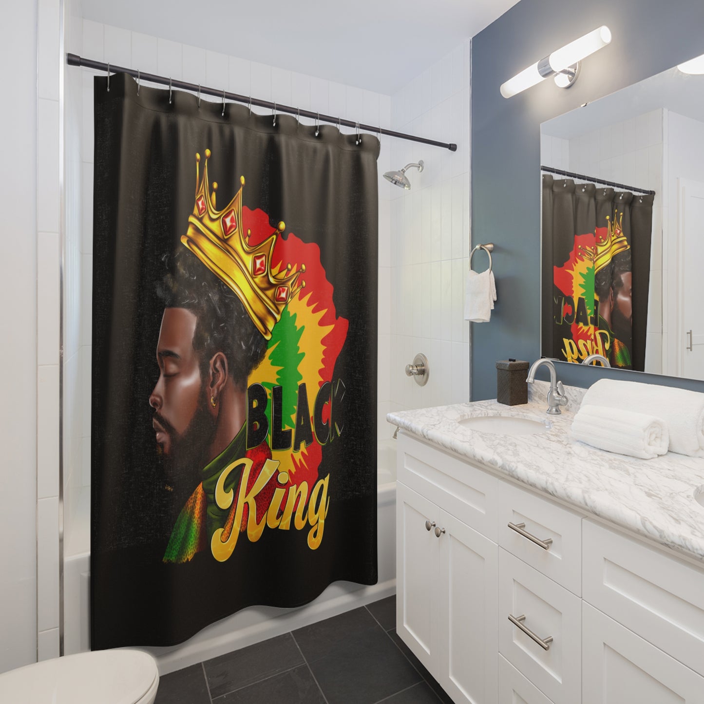 The Black King Shower Curtain