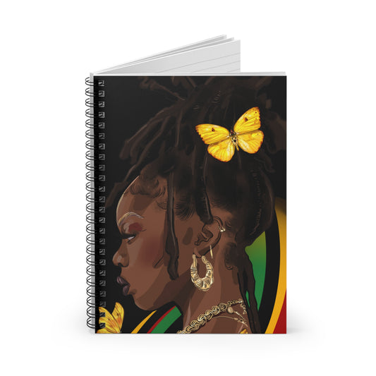 Black History Queen Spiral Mini Notebook - Ruled Line