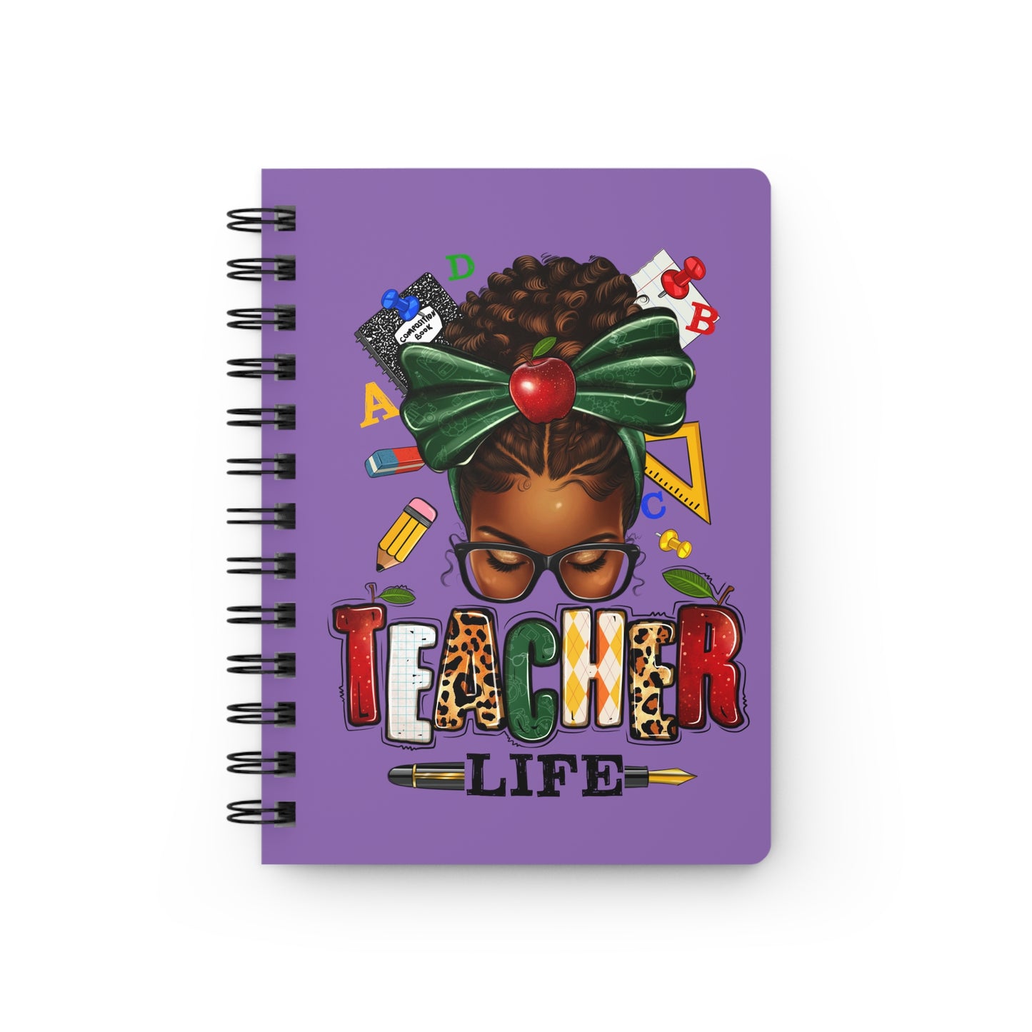 Teacher Life Spiral Bound Journal - Light Purple