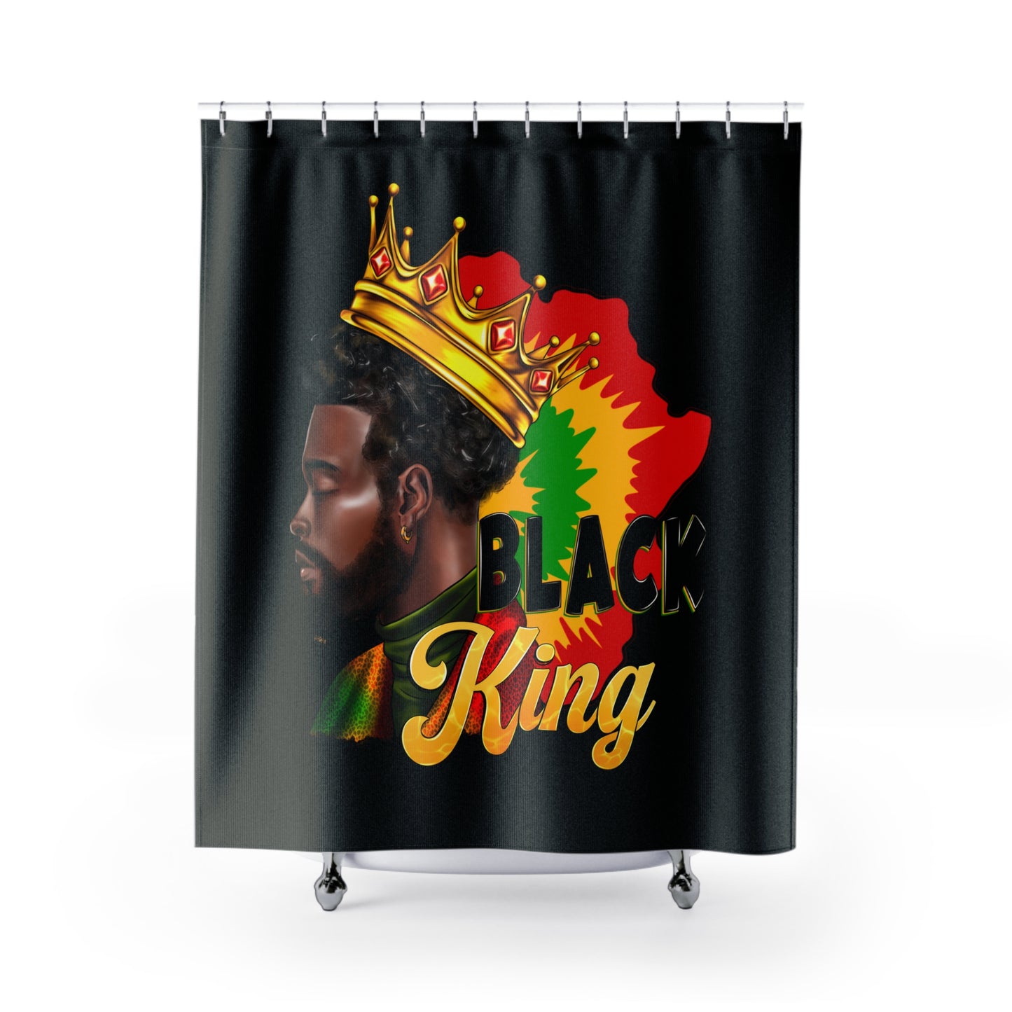 The Black King Shower Curtain