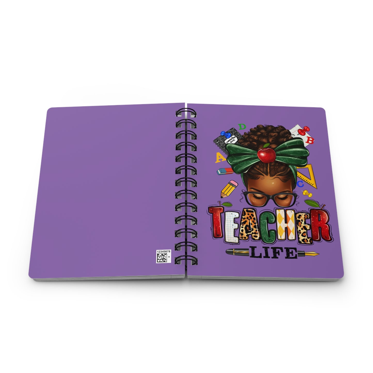 Teacher Life Spiral Bound Journal - Light Purple