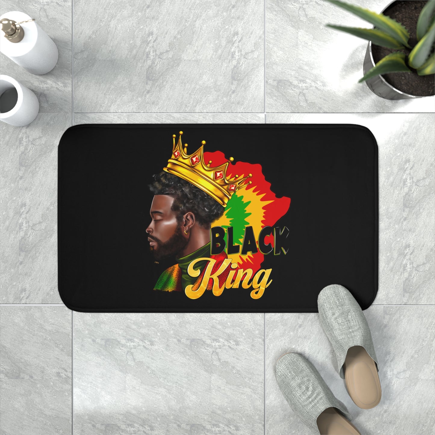 The Black King Memory Foam Bath Mat
