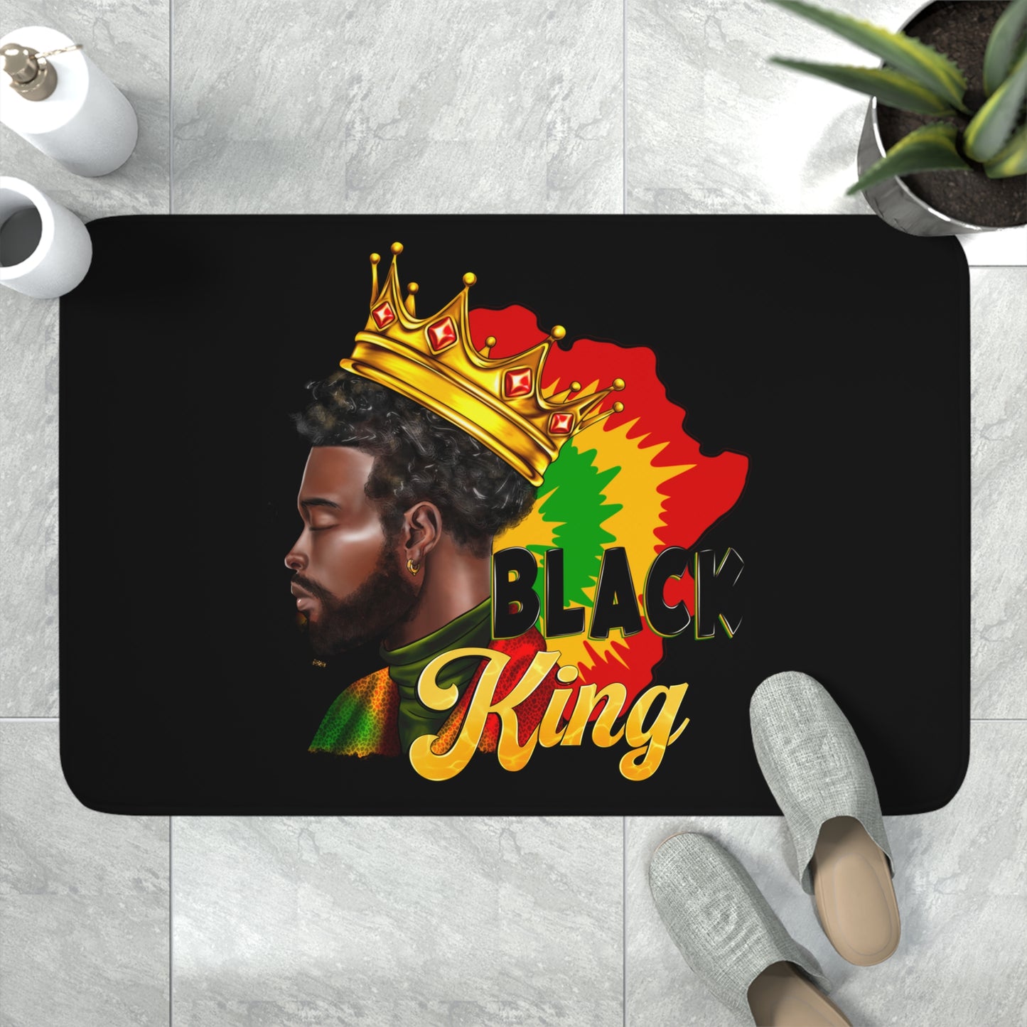 The Black King Memory Foam Bath Mat